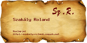 Szakály Roland névjegykártya