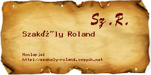 Szakály Roland névjegykártya