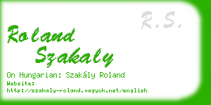 roland szakaly business card
